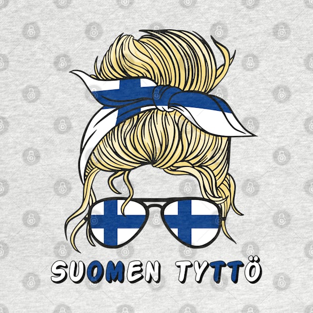 Suomi Finland Flag Girls Finnish Girl Kids by qwertydesigns